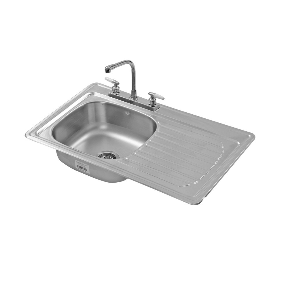 Tarja 1 tina 1 escurridor marca EB acero inoxidable C-102 empotrar