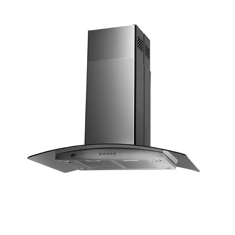 Campana de ISLA 90cm EB acero inoxidable con cristal curvo