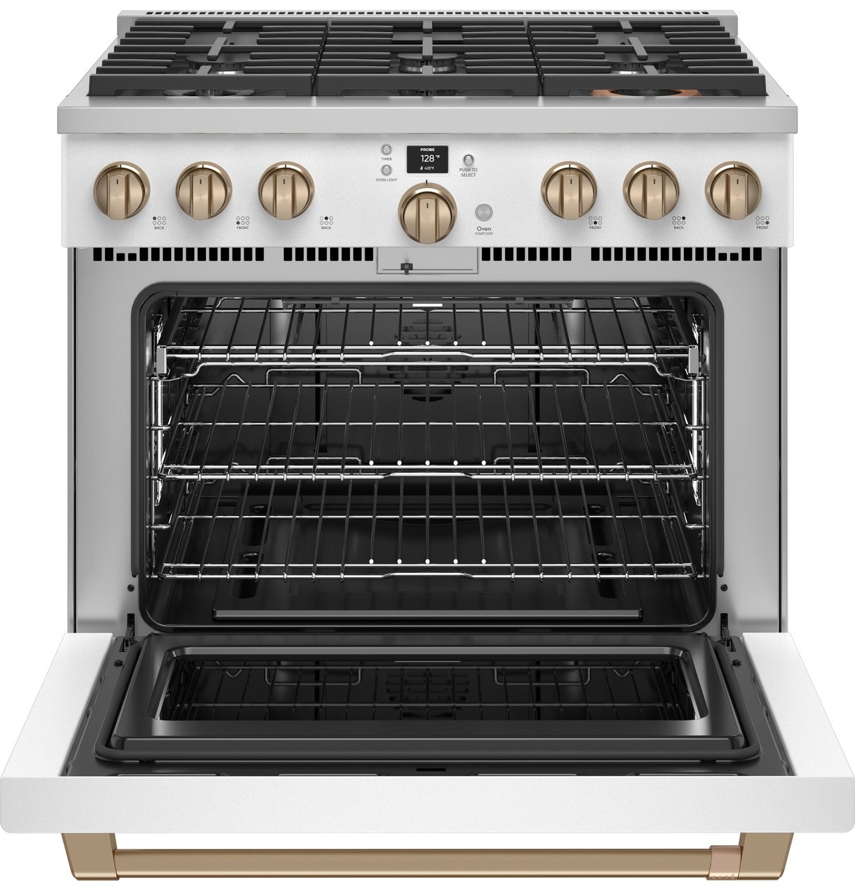 Estufa Profesional blanco mate  36" Gas Natural  Café mod. CGY366P4TW2