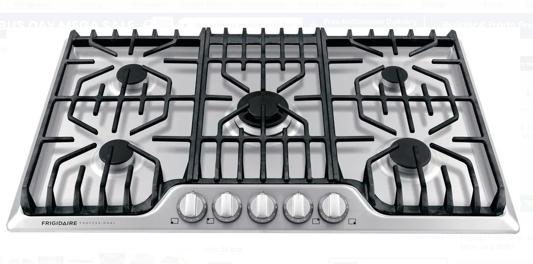 Parrilla de gas acero inoxidable 90cm Frigidaire Profesional FPGC3677RS
