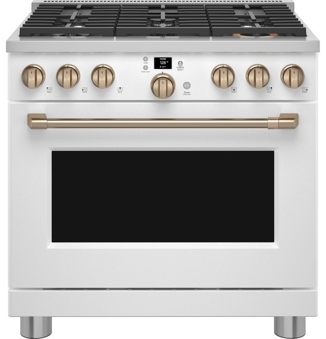 Estufa Profesional blanco mate  36" Gas Natural  Café mod. CGY366P4TW2