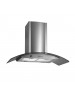 Campana de pared EB 90 cm acero inoxidable con cristal curvo