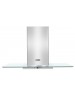 Campana de pared, 90 cm, acero inox con cristal recto