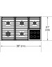 Parrilla de gas 90cm Wolf mod. CG365TSLP